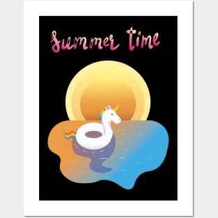 summer unicorn Posters and Art